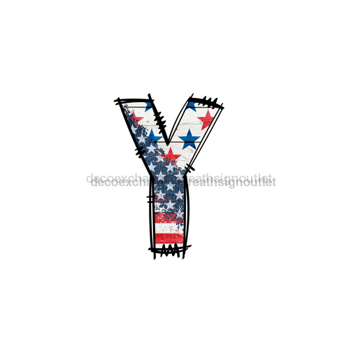 Custom Patriotic Initial Sign Door Hanger Rustic Wood Sign Decoe-W-307 22 Y