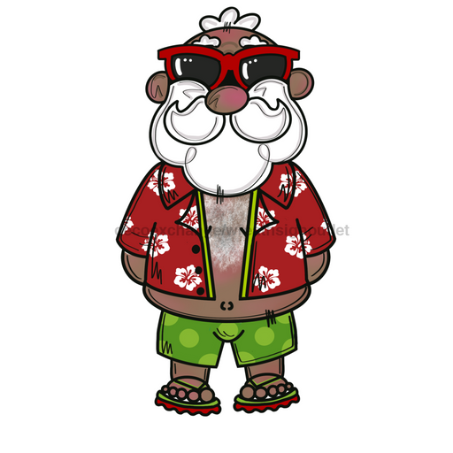 Dark Skin Beach Santa Door Hanger Mj-W-00081-Dh 22’ Wood
