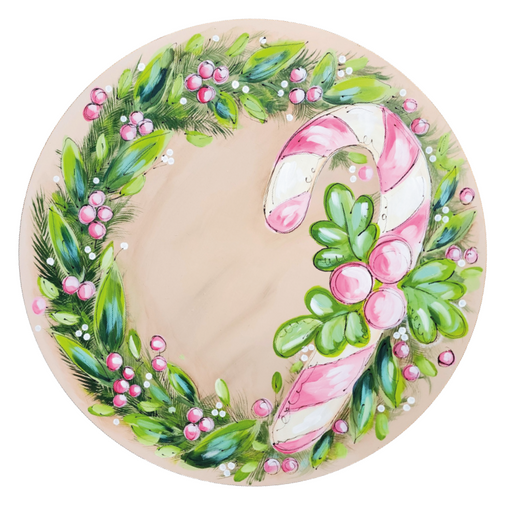Christmas Sign, Pink Candy Cane Wood Sign, 12" Wreath Sign, DD-W-0001 - DecoExchange®