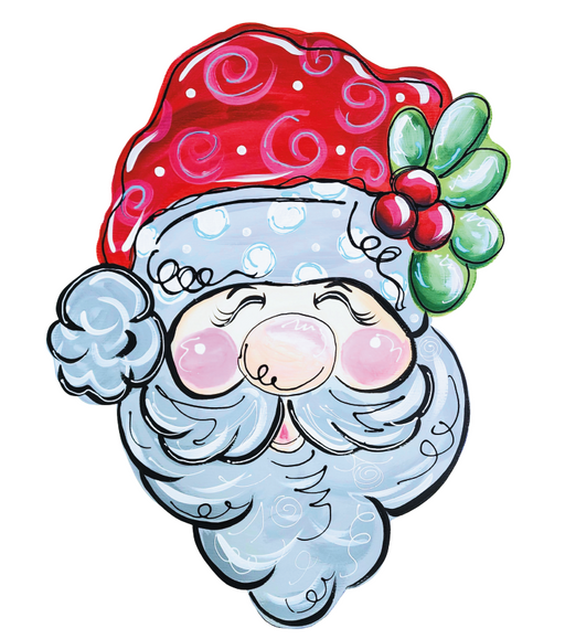 Christmas Sign, Santa Wood Sign, 12" Wreath Sign, DD-W-0002 - DecoExchange®