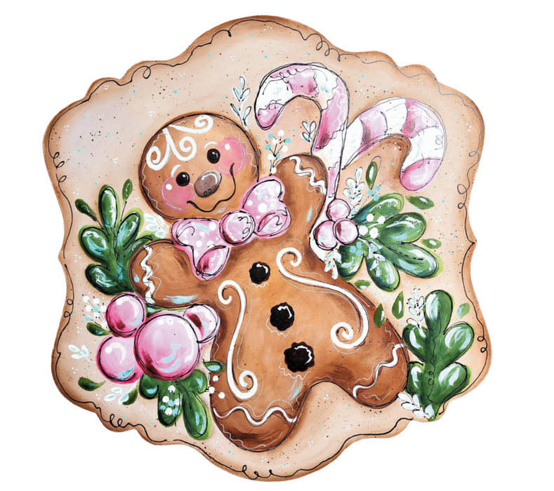 Christmas Door Hanger, Gingerbread wood sign, DD-W-0009-DH, 22" Door Hanger - DecoExchange®