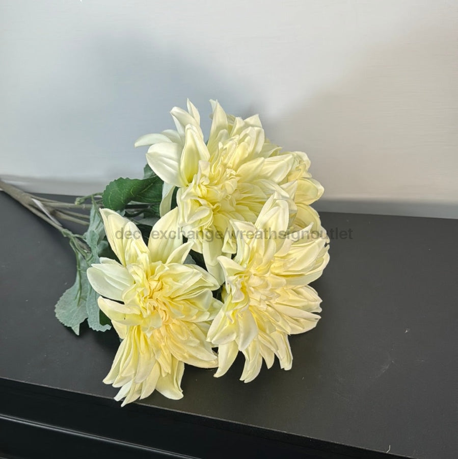 Deluxe Dahlia 5 Stems per Bush Cream 21391 — DecoExchange®