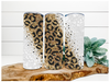 Diagonal Glitter Leopard Tumbler, 20 oz Skinny Tumbler DECOETUMBLER-137 - DecoExchange