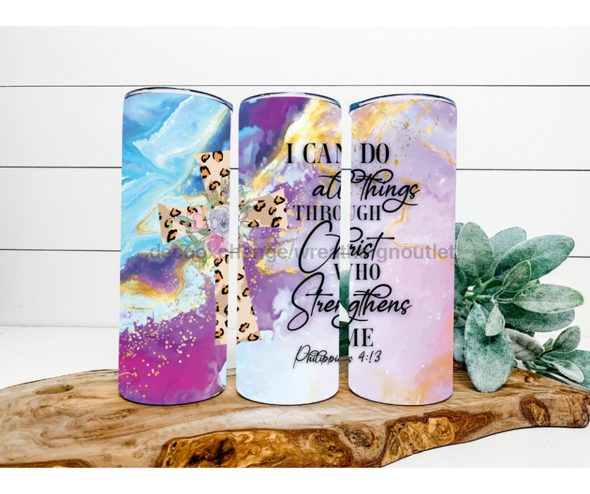Do All Things Through Christ Tumbler, 20 oz Skinny Tumbler DECOETUMBLER-184 - DecoExchange