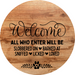 Dog Door Hanger All Who Enter Dco-01061 Sign For Wreath 18 Round