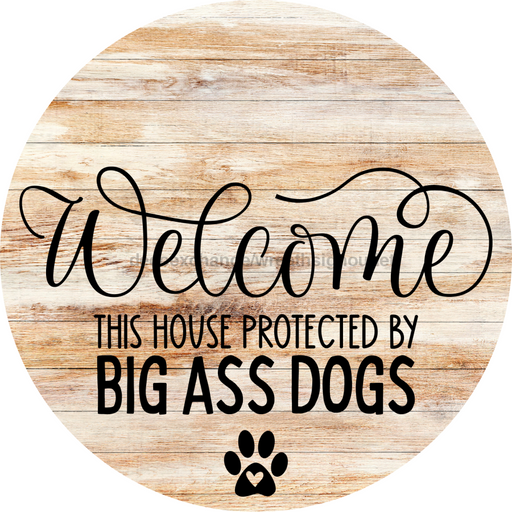 Dog Door Hanger Big Dogs Dco-01078 Sign For Wreath 18 Round