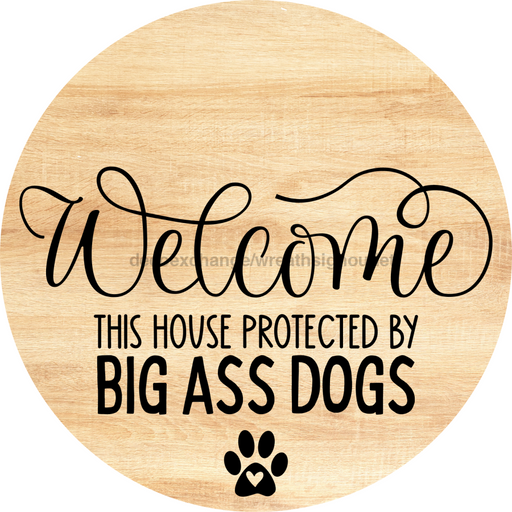 Dog Door Hanger Big Dogs Dco-01079 Sign For Wreath 18 Round