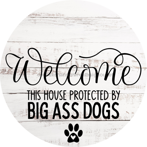 Dog Door Hanger Big Dogs Dco-01080 Sign For Wreath 18 Round