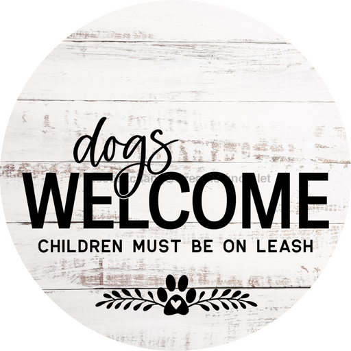 Dog Door Hanger Dogs Welcome Dco-01056 Sign For Wreath 18 Round