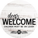 Dog Door Hanger Dogs Welcome Dco-01056 Sign For Wreath 18 Round