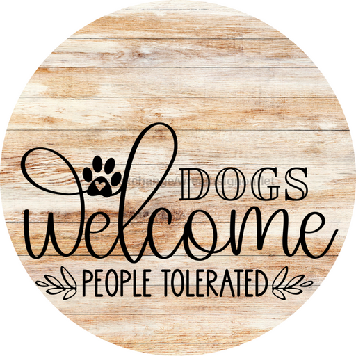 Dog Door Hanger Dogs Welcome Dco-01082 Sign For Wreath 18 Round