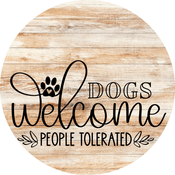 Dog Door Hanger Dogs Welcome Dco-01082 Sign For Wreath 18 Round