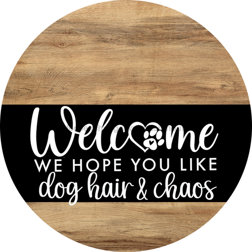 Dog Door Hanger, Hello Brought Treats Door Hanger, DCO-01975-DH, 18" Round Wood