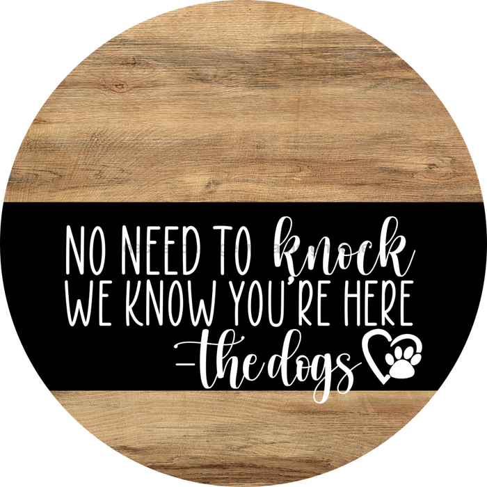 Dog Door Hanger, Hello Brought Treats Door Hanger, DCO-01975-DH, 18" Round Wood