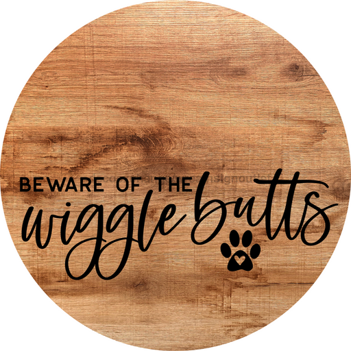 Dog Door Hanger Wigglebutts Dco-01069 Sign For Wreath 18 Round