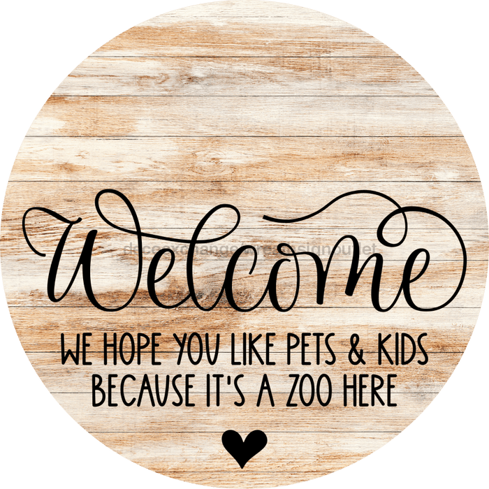 Dog Door Hanger Zoo In Here Dco-01070 Sign For Wreath 18 Round