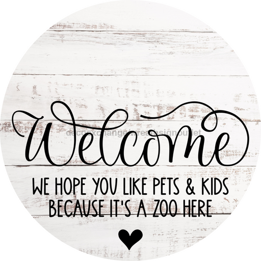 Dog Door Hanger Zoo In Here Dco-01072 Sign For Wreath 18 Round