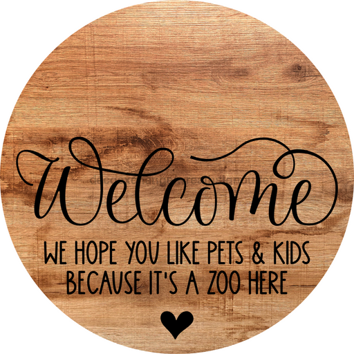 Dog Door Hanger Zoo In Here Dco-01073 Sign For Wreath 18 Round