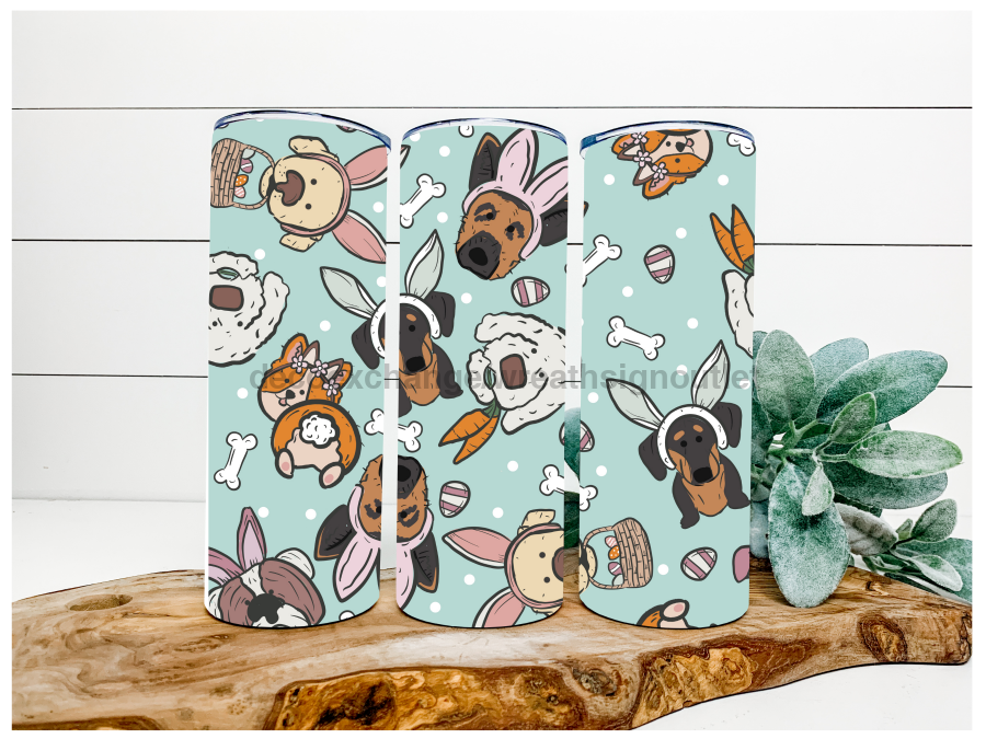 Dog Easter Blue 20 oz Skinny Tumbler DECOETUMBLER-046 - DecoExchange
