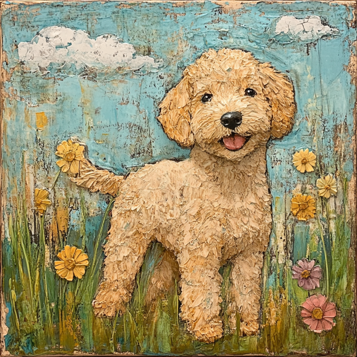 Dog Sign, Doodle Sign, DCO-12967, Sign For Wreath, 10x10" Metal Sign