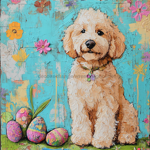 Dog Sign, Doodle Sign, DCO-12980, Sign For Wreath, 10x10" Metal Sign