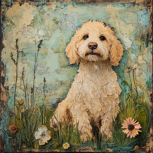 Dog Sign, Doodle Sign, DCO-12981, Sign For Wreath, 10x10" Metal Sign