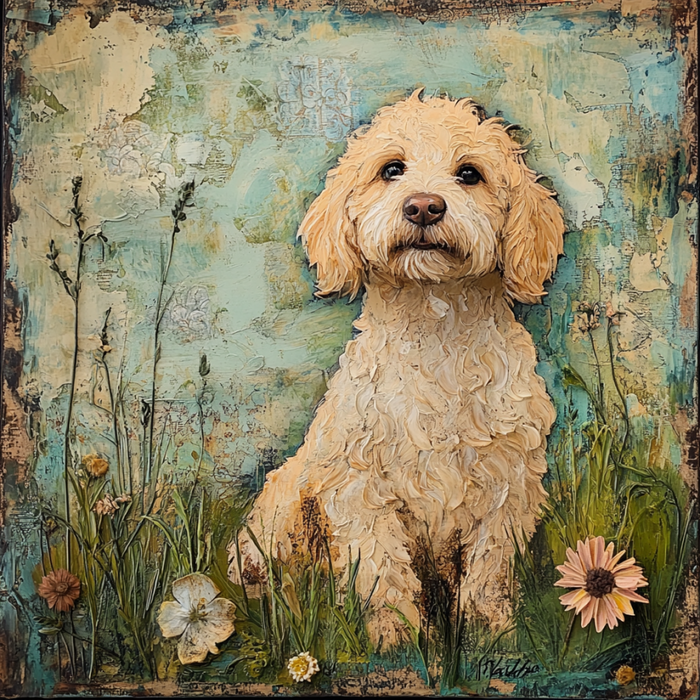 Dog Sign, Doodle Sign, DCO-12981, Sign For Wreath, 10x10" Metal Sign