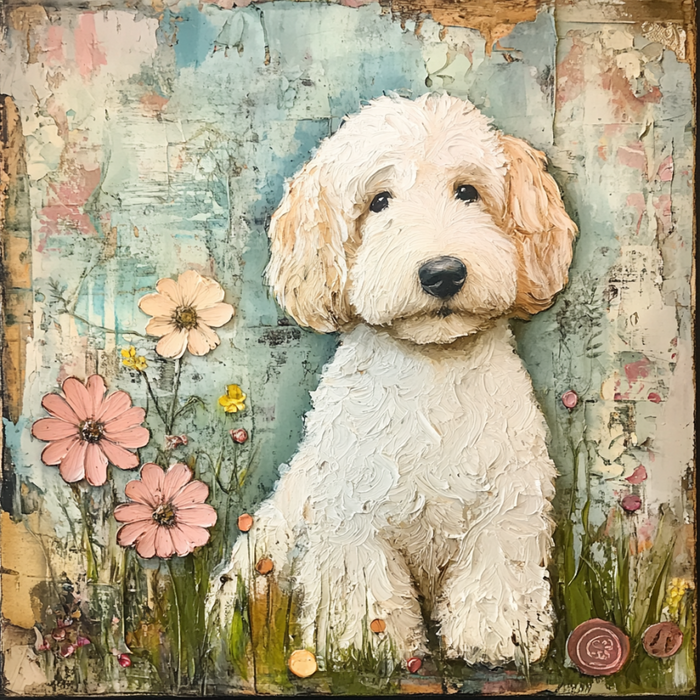 Dog Sign, Doodle Sign, DCO-12988, Sign For Wreath, 10x10" Metal Sign