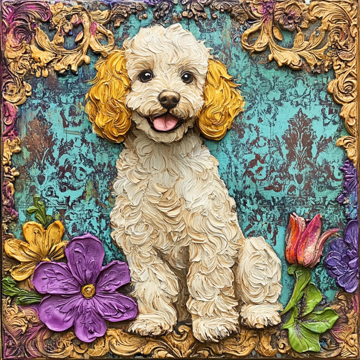 Dog Sign, Doodle Sign, DCO-12991, Sign For Wreath, 10x10" Metal Sign