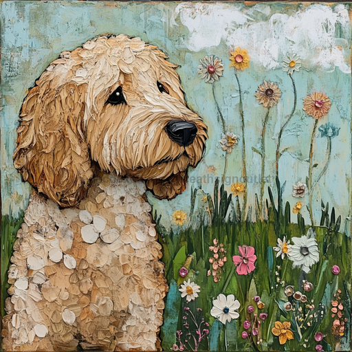 Dog Sign, Doodle Sign, DCO-12996, Sign For Wreath, 10x10" Metal Sign