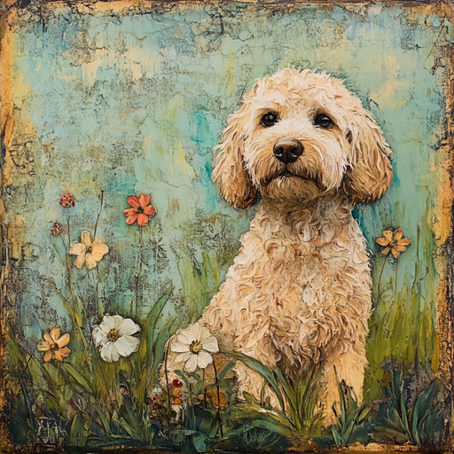 Dog Sign, Doodle Sign, DCO-12998, Sign For Wreath, 10x10" Metal Sign