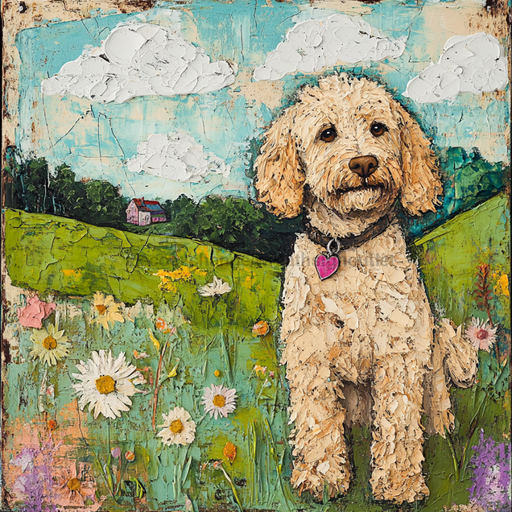 Dog Sign, Doodle Sign, DCO-13015, Sign For Wreath, 10x10" Metal Sign