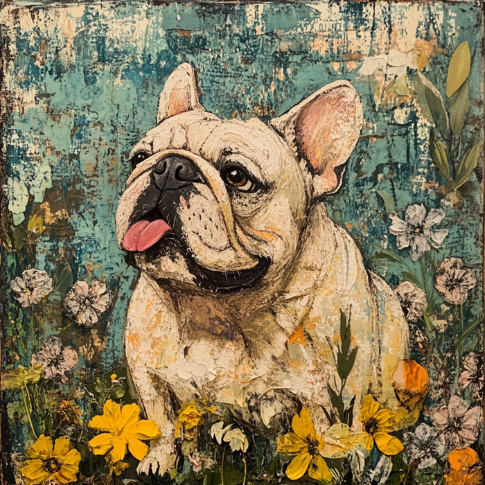 Dog Sign, English Bulldog Sign, DCO-12924, Sign For Wreath, 10x10" Metal Sign