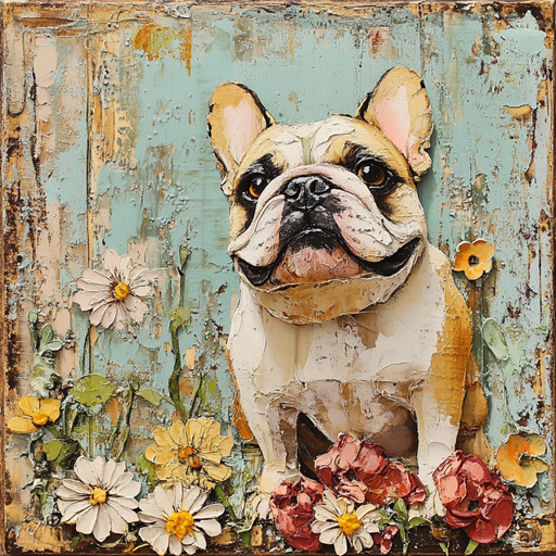 Dog Sign, English Bulldog Sign, DCO-12938, Sign For Wreath, 10x10" Metal Sign