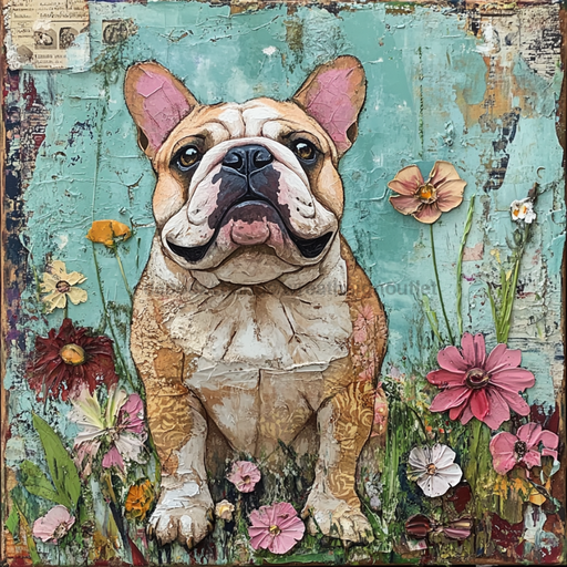 Dog Sign, English Bulldog Sign, DCO-12939, Sign For Wreath, 10x10" Metal Sign