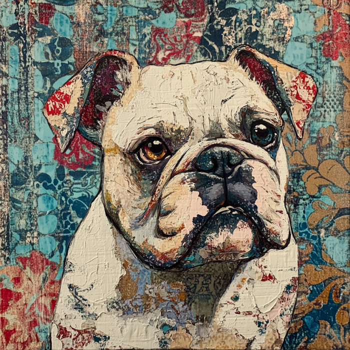 Dog Sign, English Bulldog Sign, DCO-12957, Sign For Wreath, 10x10" Metal Sign