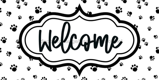 Dog Welcome Sign Dco-00666 For Wreath 6X12 Metal