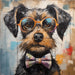 Dog With Glasses Sign Funny Animal Wall Art Dco-01189 For Wreath 10X10 Metal