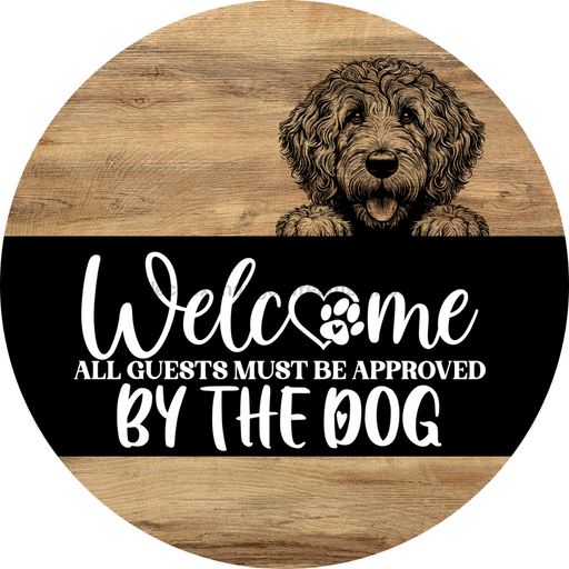 Dog Door Hanger, Hello Brought Treats Door Hanger, DCO-01975-DH, 18" Round Wood