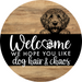 Dog Door Hanger, Hello Brought Treats Door Hanger, DCO-01975-DH, 18" Round Wood
