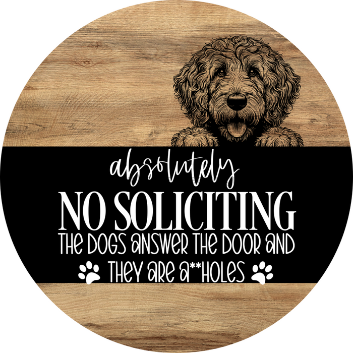 Dog Door Hanger, Hello Brought Treats Door Hanger, DCO-01975-DH, 18" Round Wood