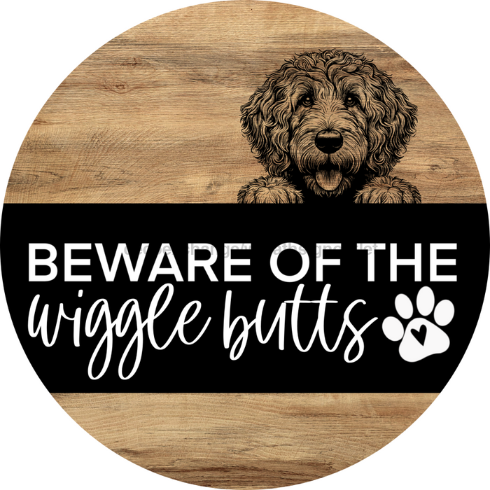 Dog Door Hanger, Hello Brought Treats Door Hanger, DCO-01975-DH, 18" Round Wood