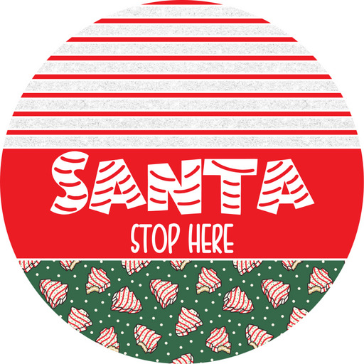 Door Hanger, Christmas Sign, Green Christmas Cake Sign, Welcome Sign, 18" Wood Sign, Round Sign, DecoExchange - DecoExchange®