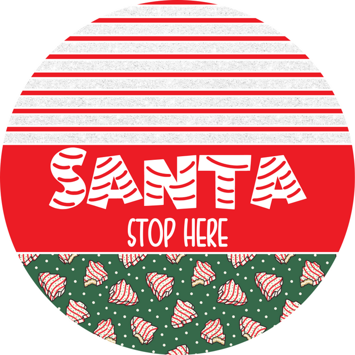 Door Hanger, Christmas Sign, Green Christmas Cake Sign, Welcome Sign, 18" Wood Sign, Round Sign, DecoExchange - DecoExchange®