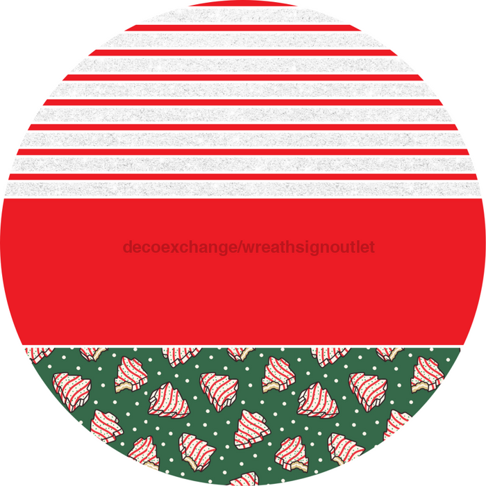 Door Hanger, Christmas Sign, Green Christmas Cake Sign, Welcome Sign, 18" Wood Sign, Round Sign, DecoExchange - DecoExchange®