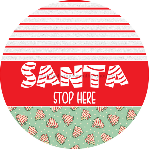 Door Hanger, Christmas Sign, Mint Green Christmas Cake Sign, Welcome Sign, 18" Wood Sign, Round Sign, DecoExchange - DecoExchange®