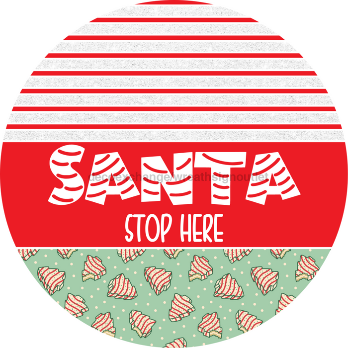 Door Hanger, Christmas Sign, Mint Green Christmas Cake Sign, Welcome Sign, 18" Wood Sign, Round Sign, DecoExchange - DecoExchange®