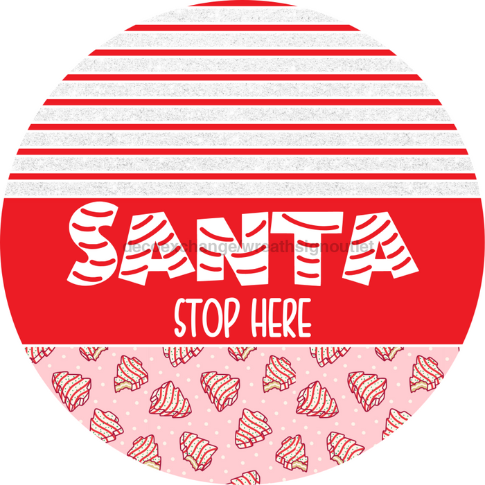 Door Hanger, Christmas Sign, Pink Christmas Cake Sign, Welcome Sign, 18" Wood Sign, Round Sign, DecoExchange - DecoExchange®