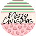 Door Hanger, Christmas Sign, Pink Stripe Christmas Cake Sign, Welcome Sign, 18" Wood Sign, Round Sign, DecoExchange - DecoExchange®