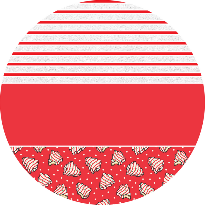 Door Hanger, Christmas Sign, Red Christmas Cake Sign, Welcome Sign, 18" Wood Sign, Round Sign, DecoExchange - DecoExchange®